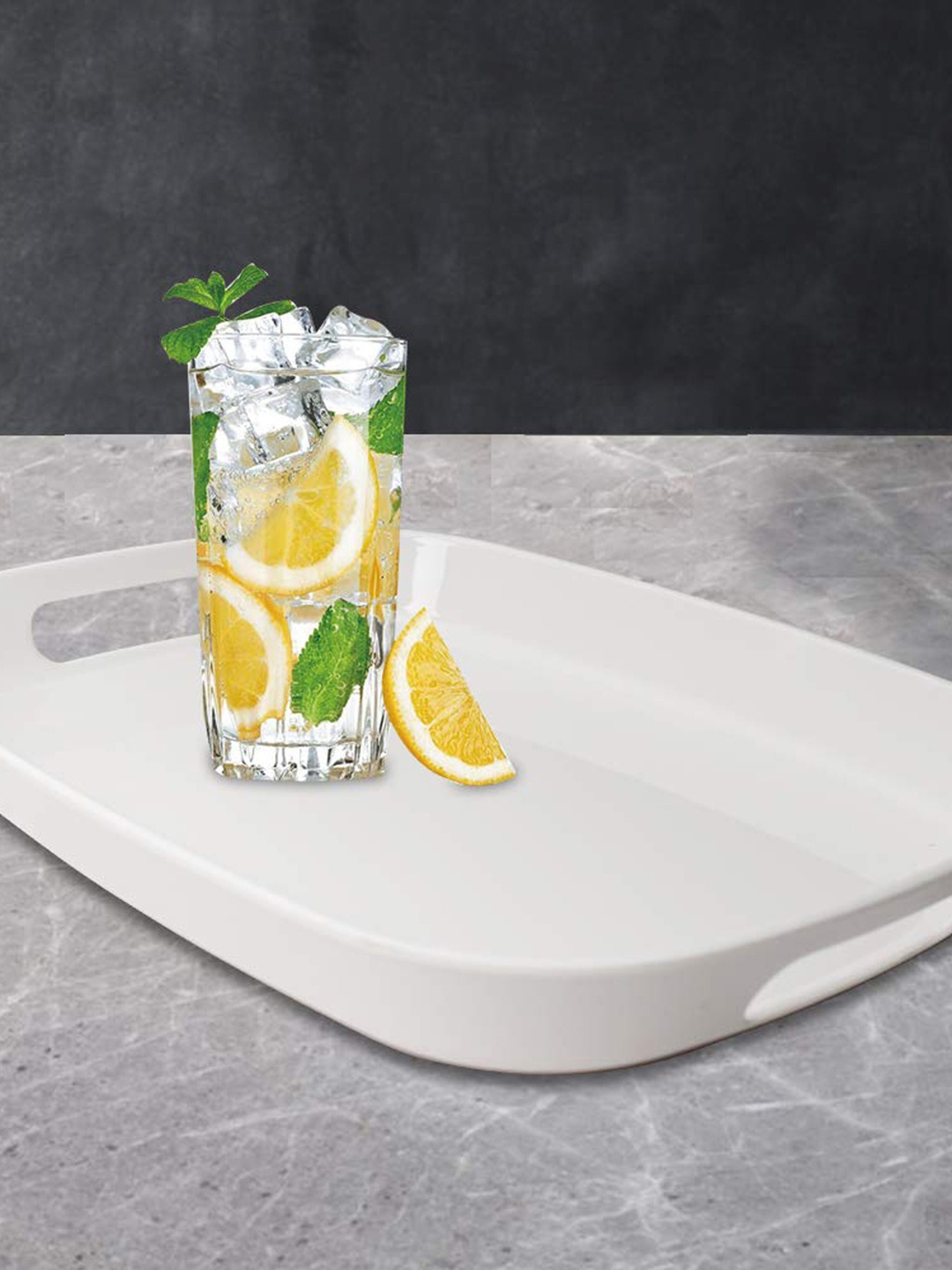 

Stehlen White Decorative Solid Oval Serving Tray