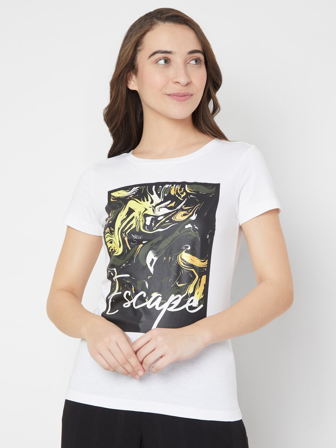 

Vero Moda Women White Printed T-shirt