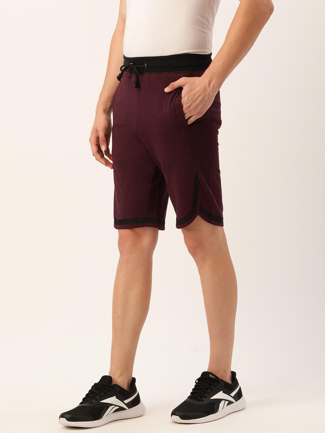 

ARISE Men Maroon Solid Shorts