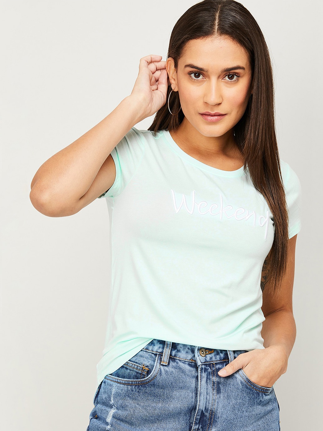 

Fame Forever by Lifestyle Women Blue Print Top