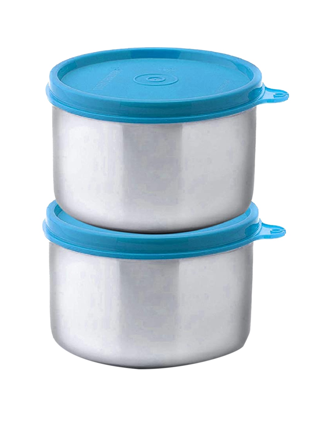 

Signoraware Set Of 2 Silver-Toned & Blue Stainless Steel Container 500 ml