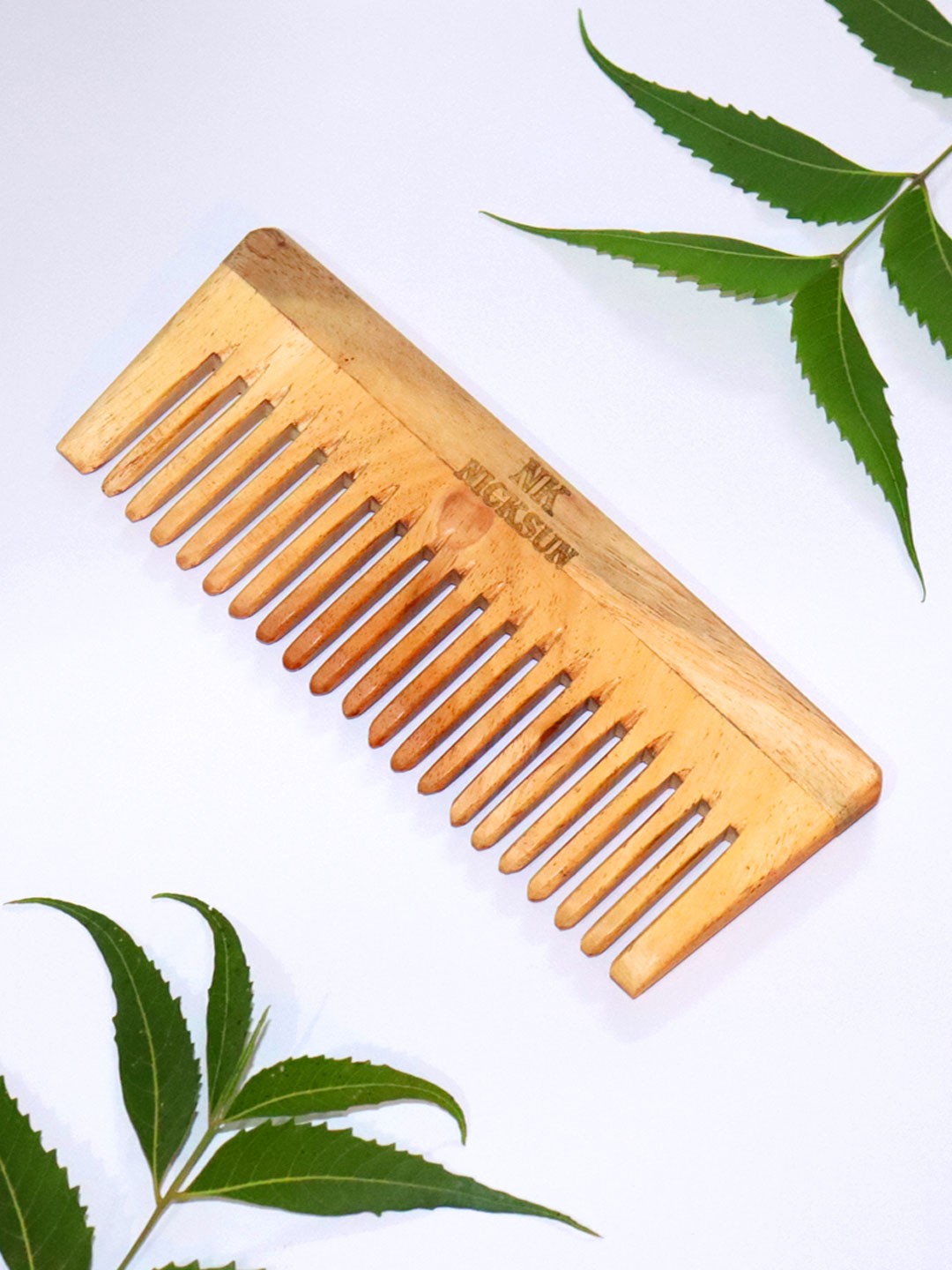 

NICKSUN Neem Wood Wide Tooth Hair Comb, Brown