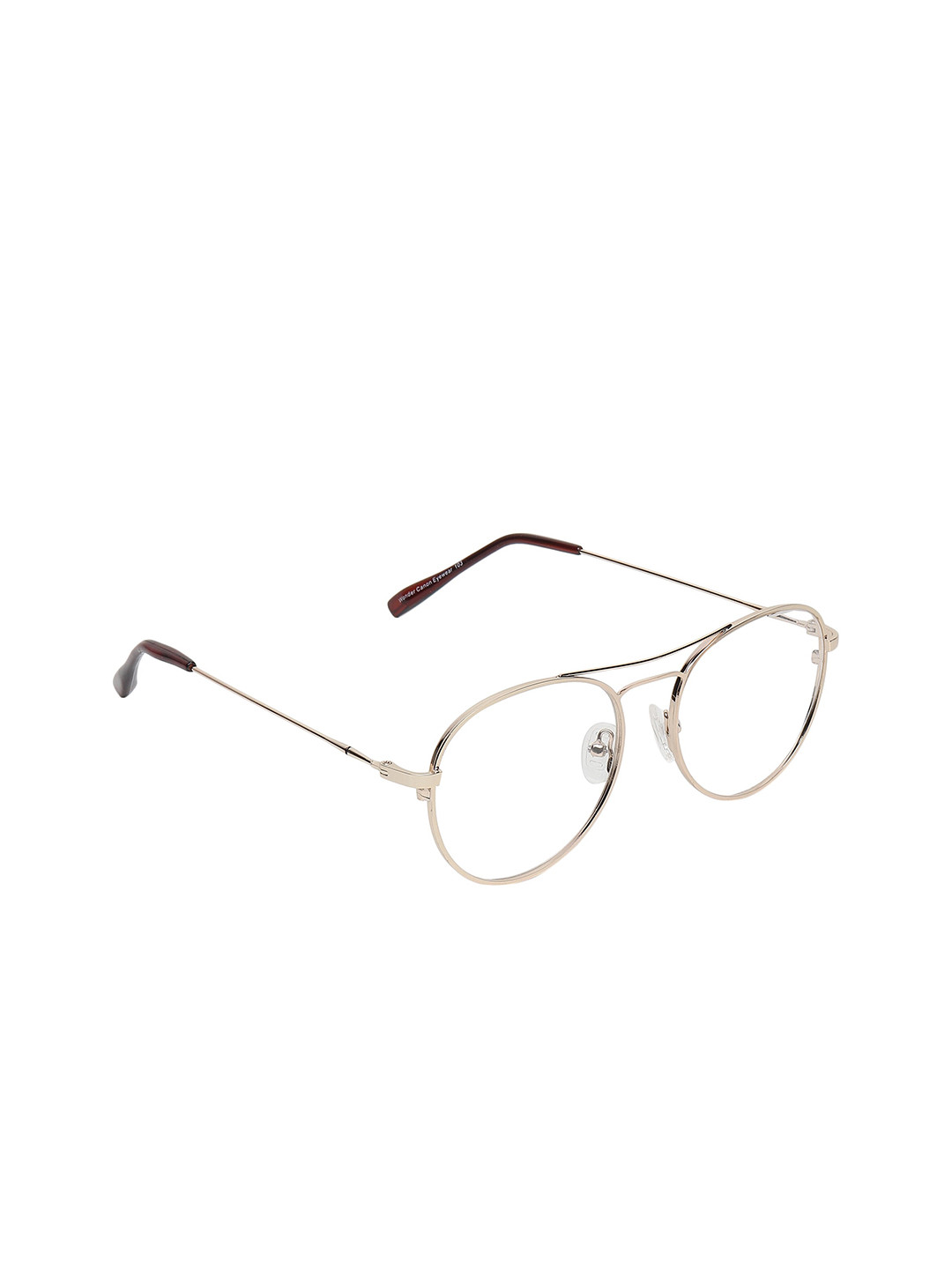 

SCAGLIA Unisex Clear Lens & Gold-Toned Full Rim Aviator Sunglasses