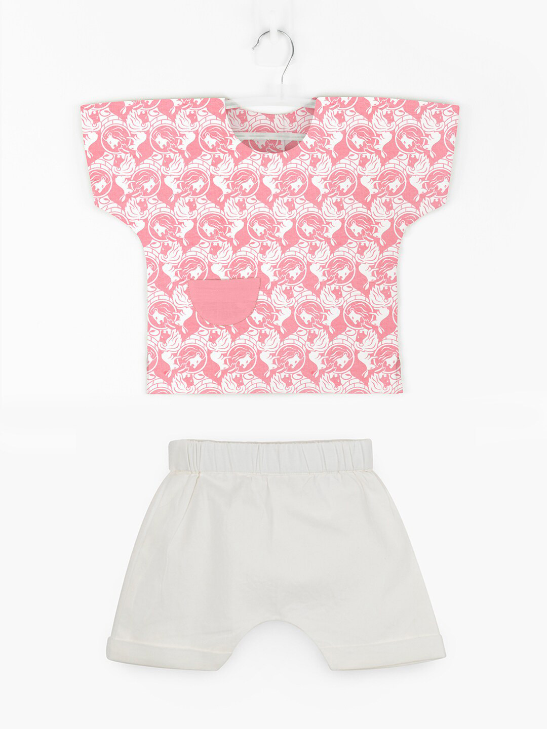 

STORY TAILOR Boys Peach-Coloured Printed Top with Shorts
