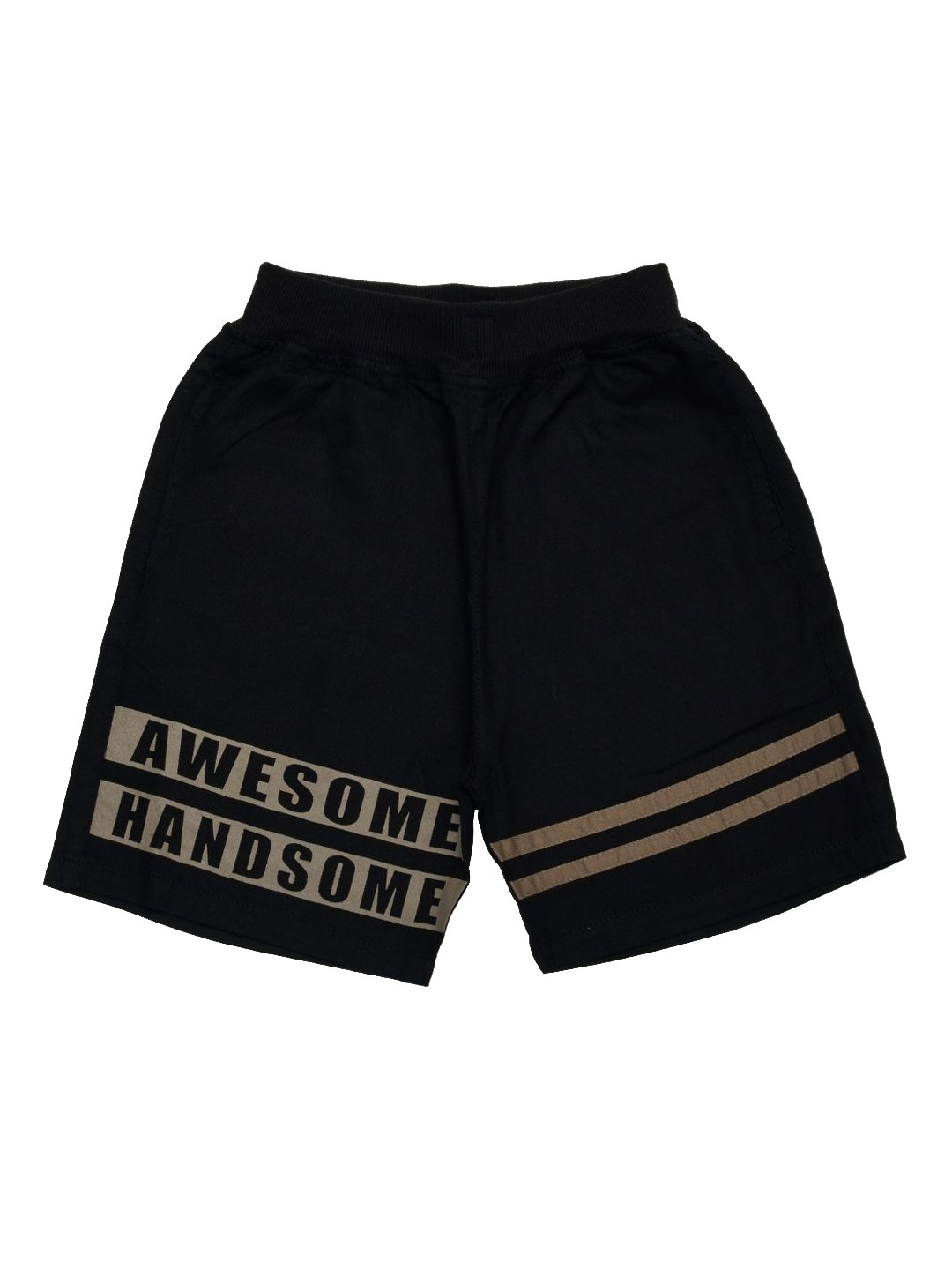 

VEDANA Boys Black Typography Printed Cotton Regular Shorts