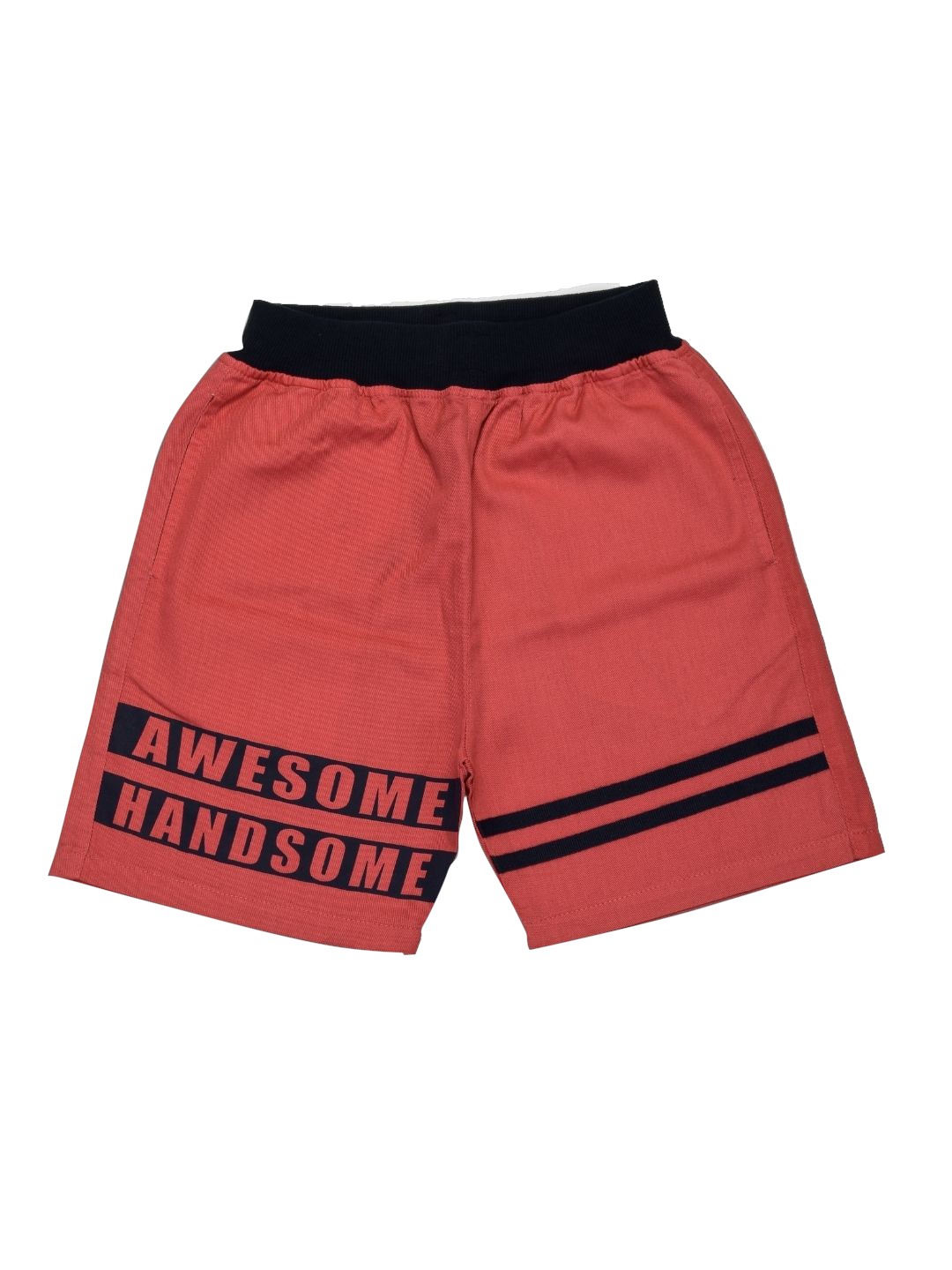 

VEDANA Boys Rust & Black Mid-Rise Shorts