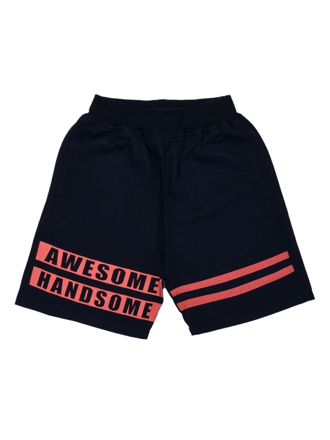 

VEDANA Boys Navy Blue Typography Printed Cotton Regular Shorts