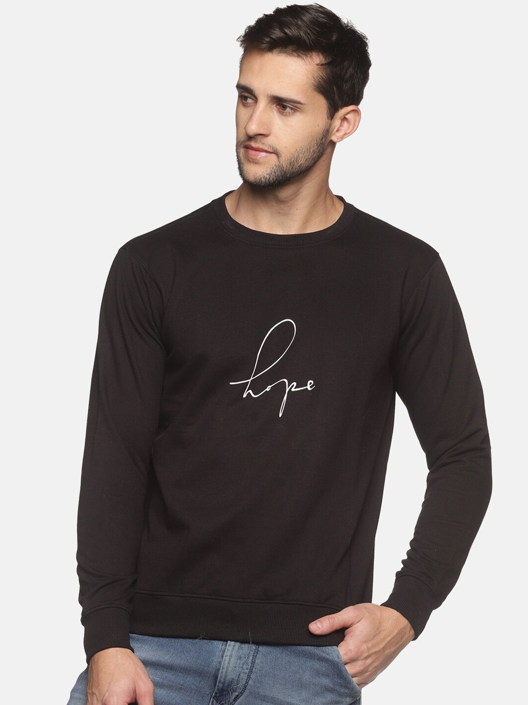 

THE BONTE Men Black Printed Sweatshirt