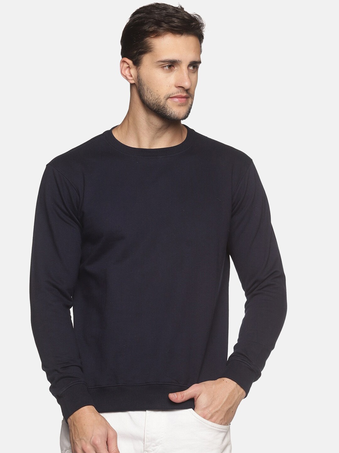 

THE BONTE Men Navy Blue Pull Over Sweatshirt