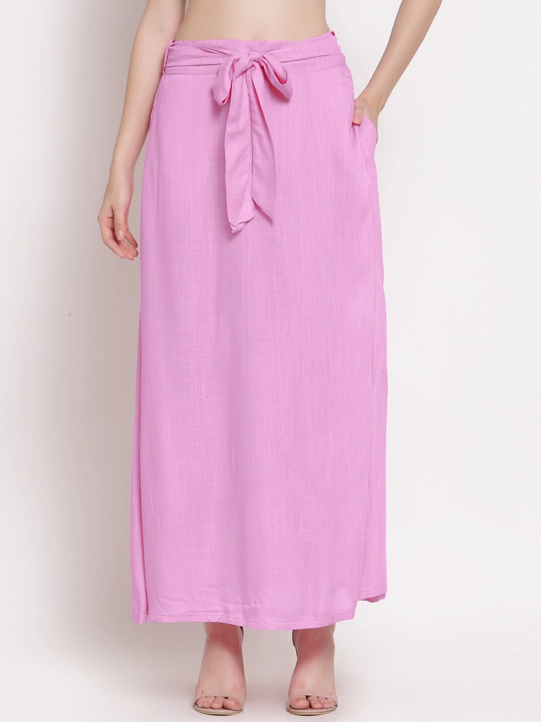 

PATRORNA Women Pink Solid Maxi Skirts