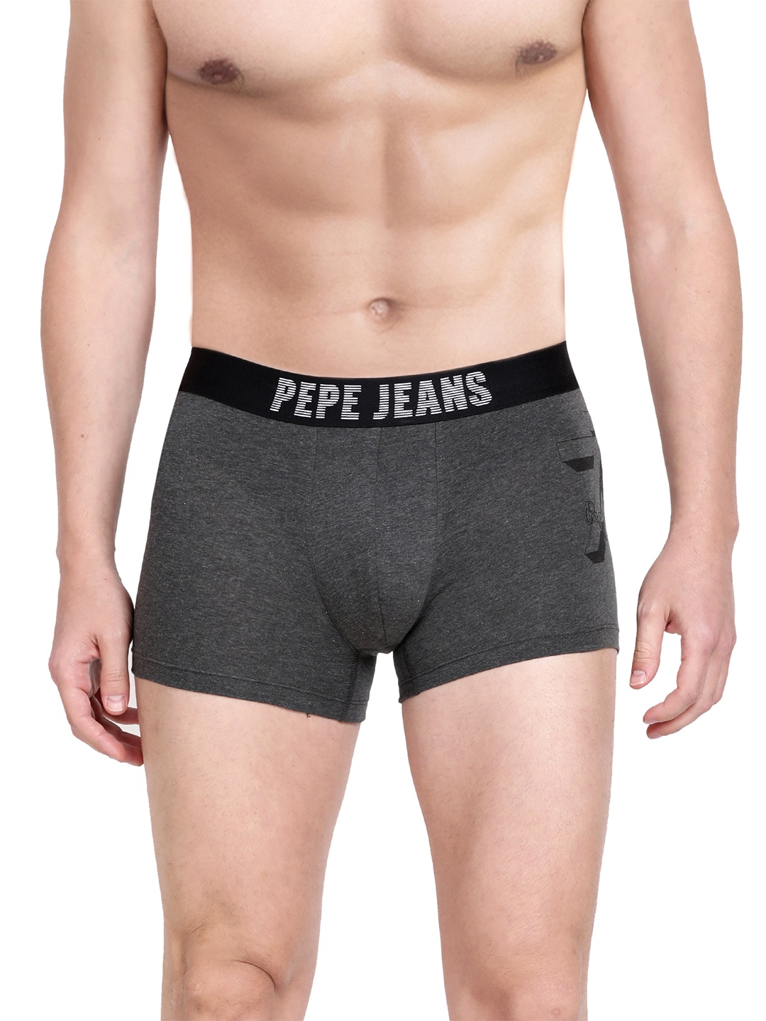 

Pepe Jeans Men Grey Solid Cotton Trunk OPT07CHARCOAL MELANGE XL