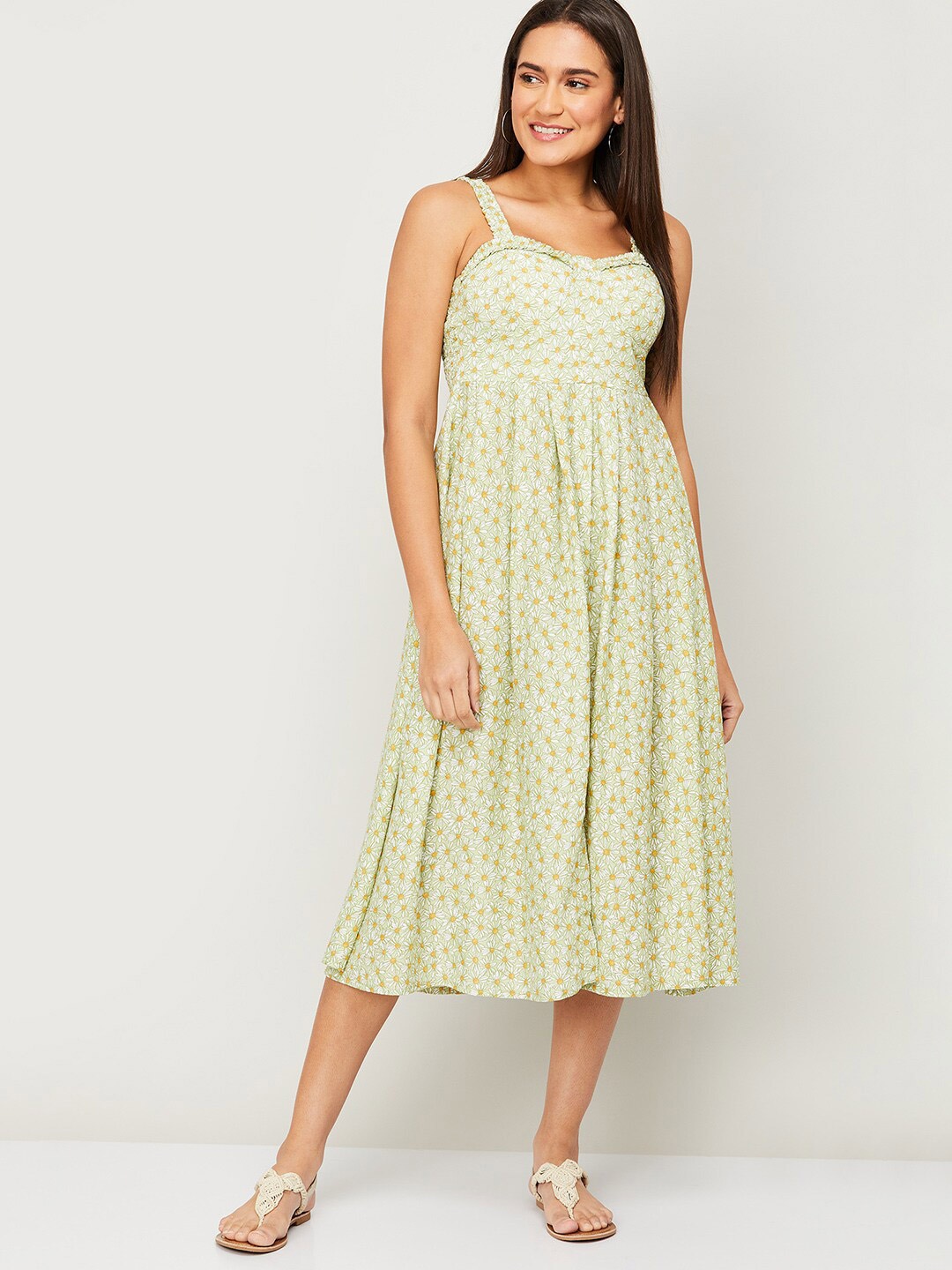 

Ginger by Lifestyle Green Floral Midi Dress