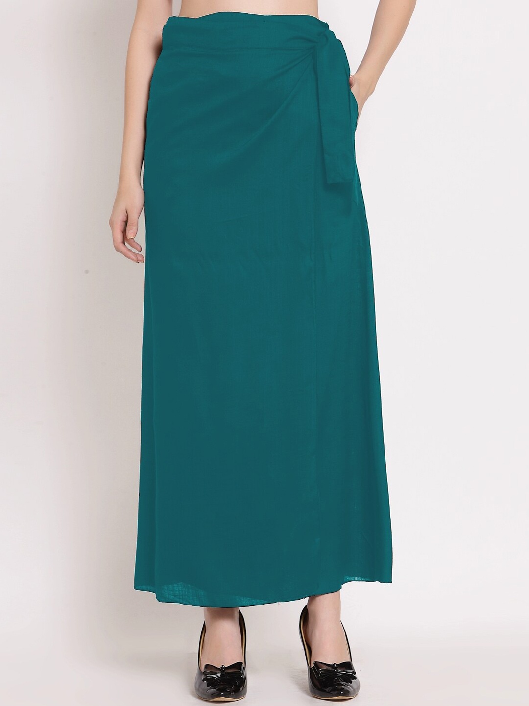 

PATRORNA Women Green Solid Wrap Maxi Skirt