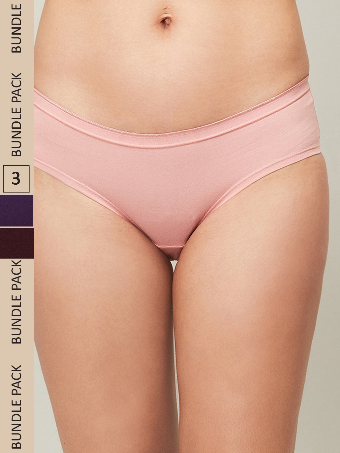 

Ginger by Lifestyle Pack of 3 Bikini Briefs, Burgundy