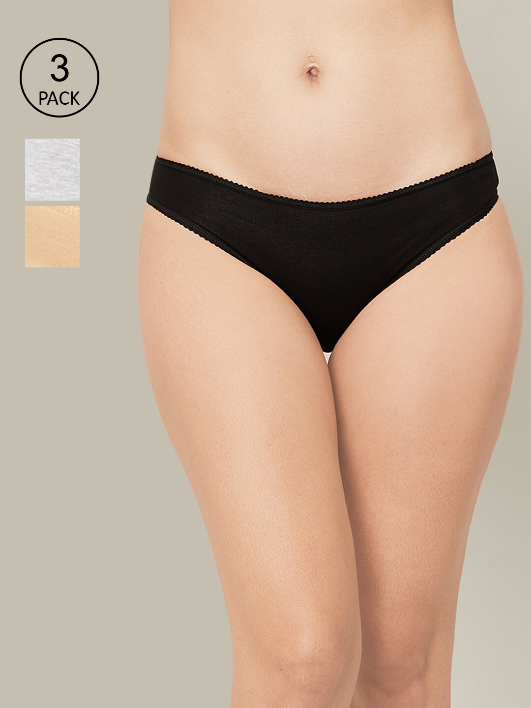 

Ginger by Lifestyle Pack of 3 Briefs, Black