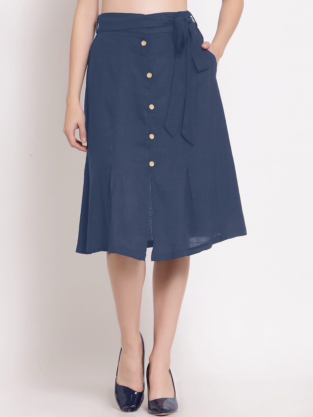 

Patrorna Women Grey Solid A-Line Skirt