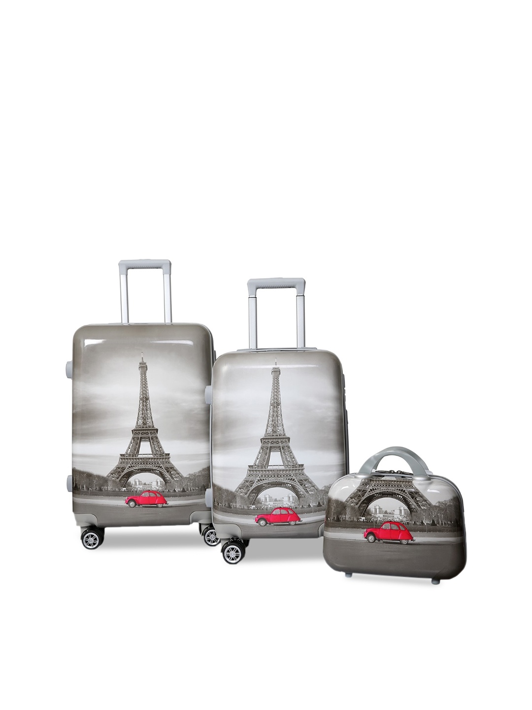 

Polo Class Set of 3 Grey Trolley Bags with Vanity