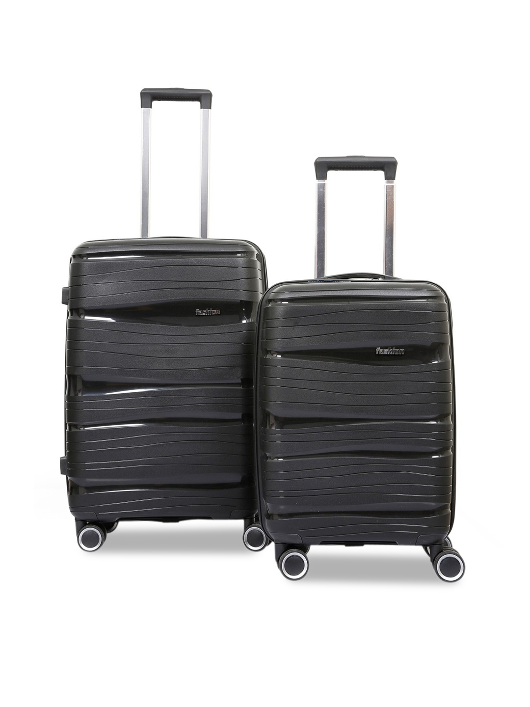 

Polo Class Pack of 2 Black Textured Trolley Bags- 20 & 28inch