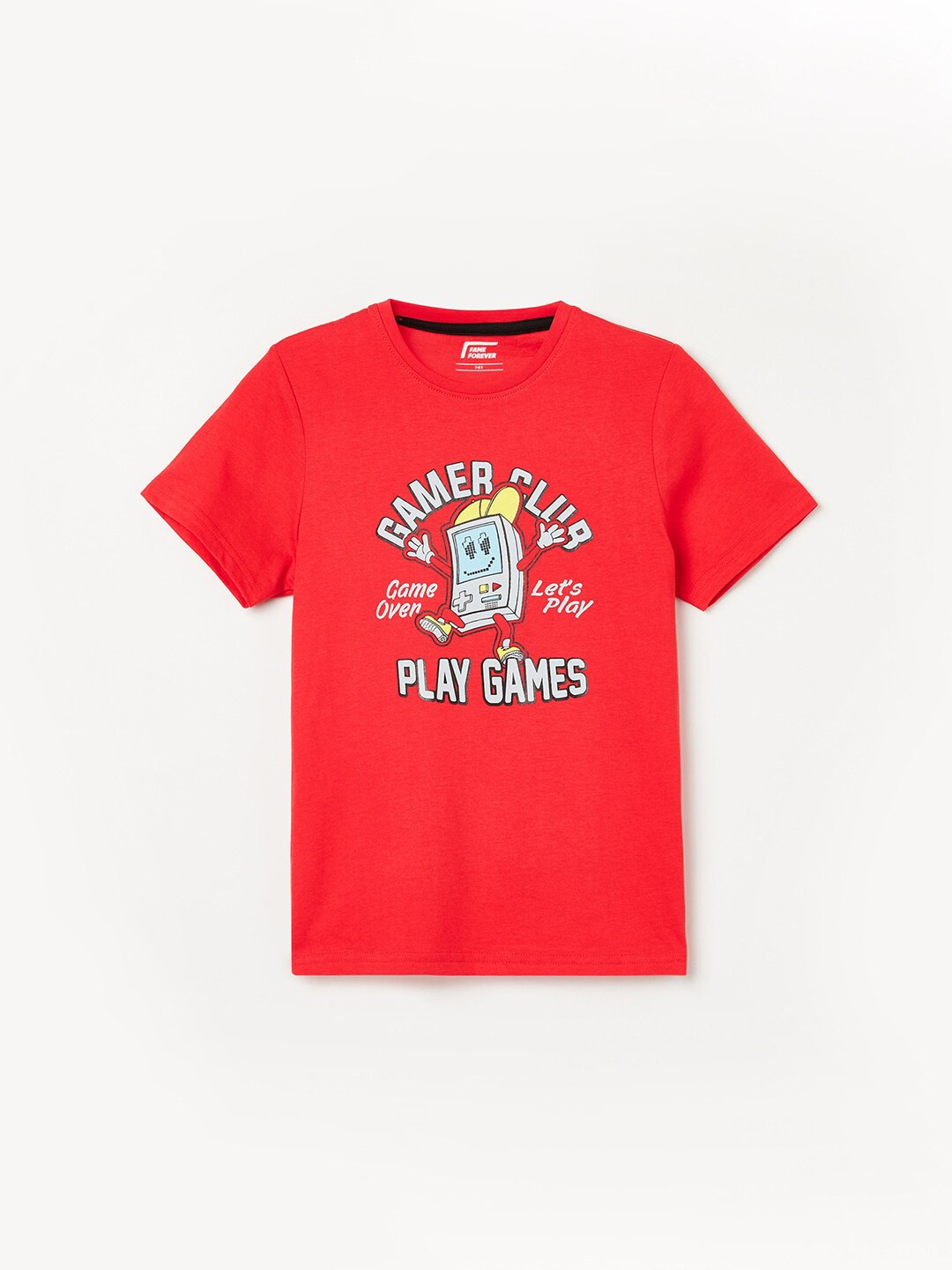 

Fame Forever by Lifestyle Boys Red Printed Pure Cotton T-shirt