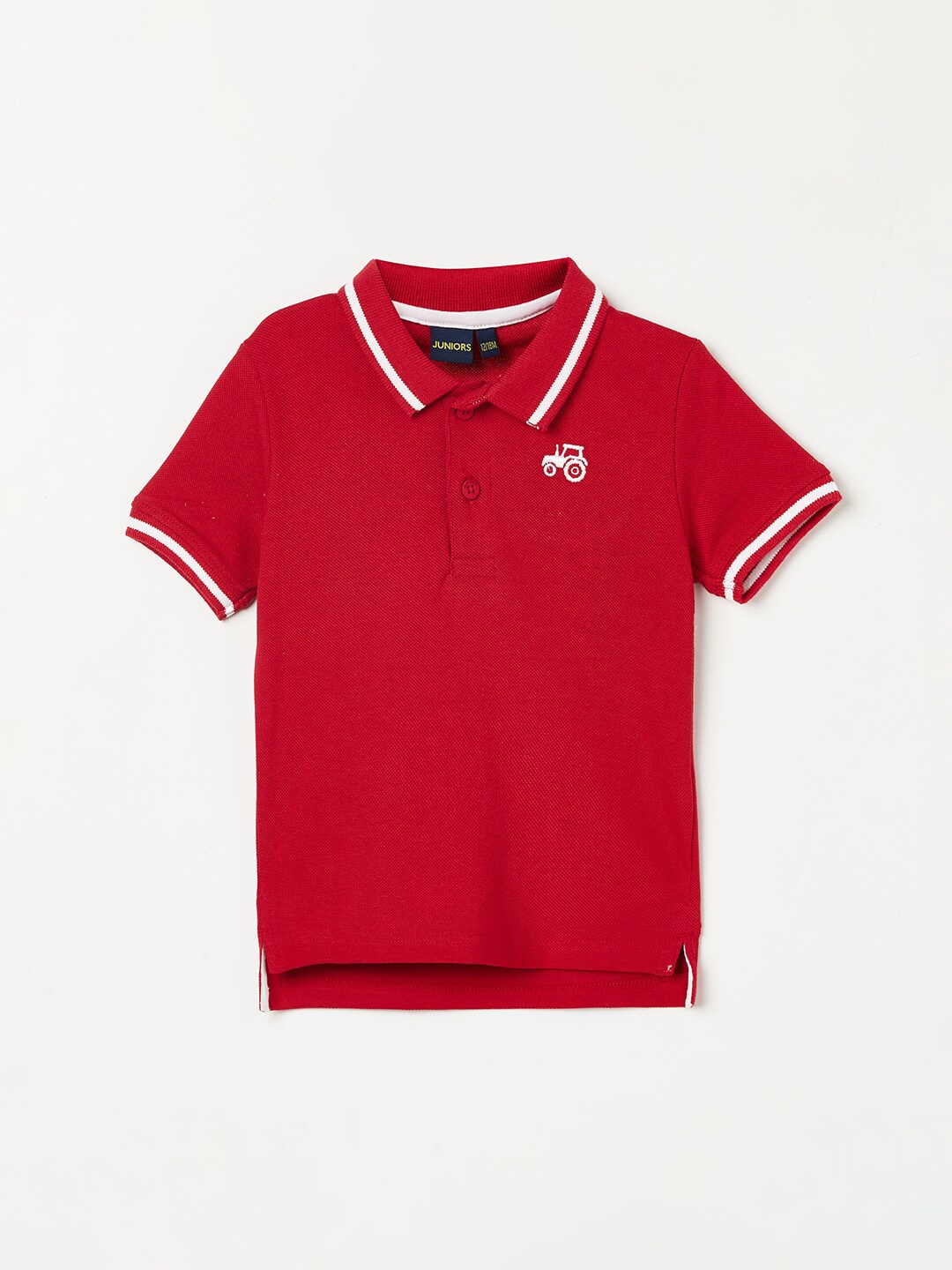 

Juniors by Lifestyle Boys Red Solid Polo Collar Pure Cotton T-shirt