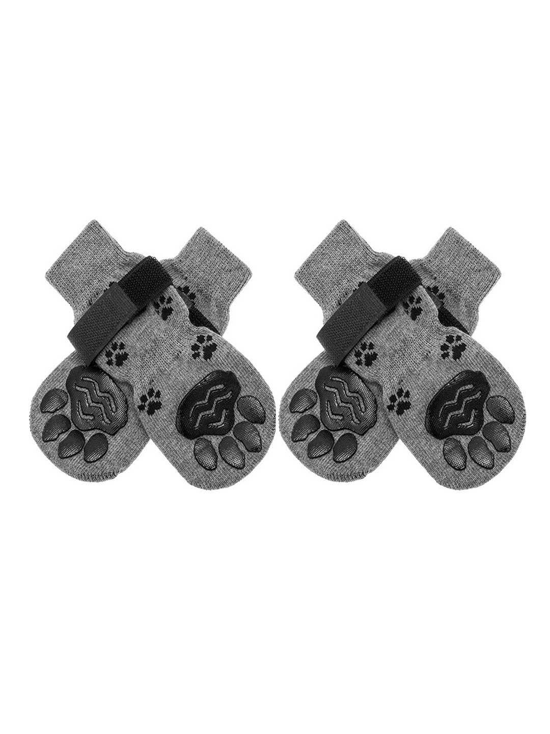 

PAWCHIE Grey Printed Anti Slip Cotton Pet Socks