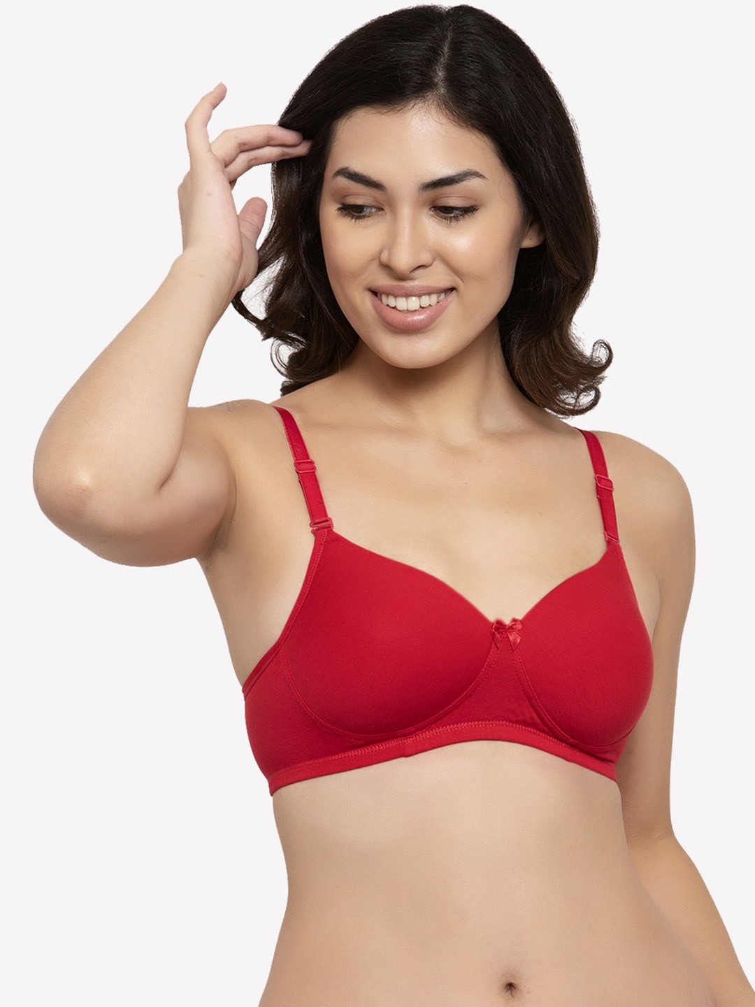 

Prag & Co Red Non Wired Padded Medium Coverage T shirt Bra-AB40340BRP