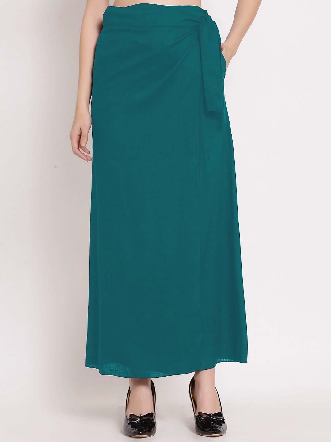 

PATRORNA Women Plus Size Sea Green Long Wrap Skirts