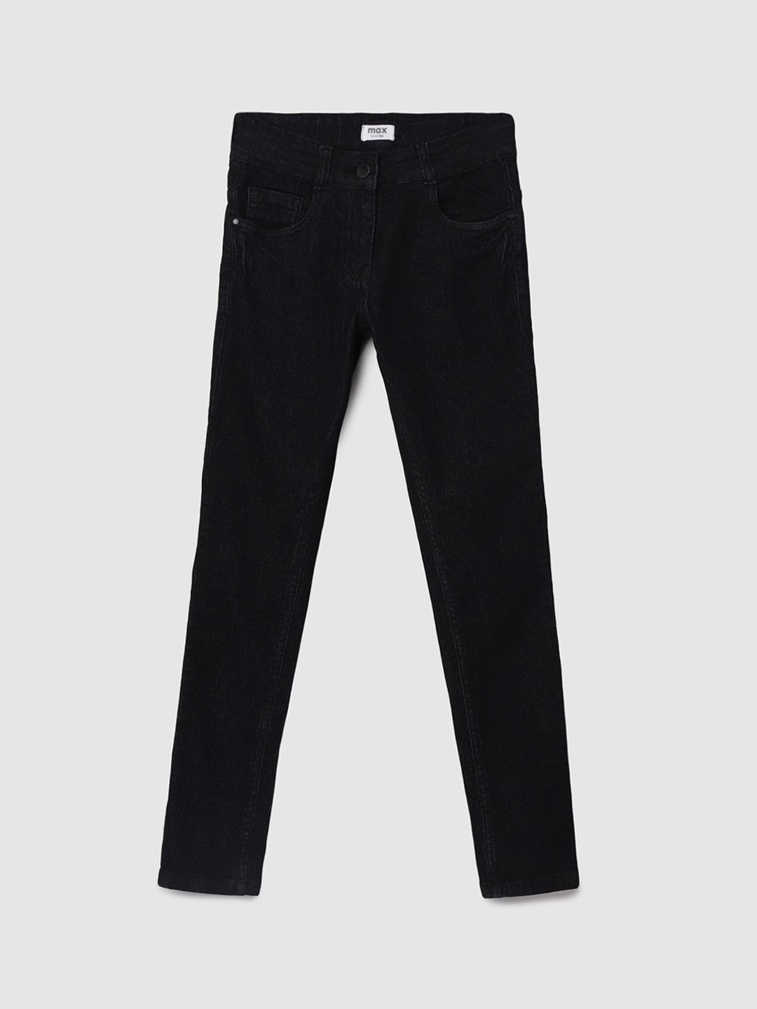 

max Girls Black Regular Fit No Fade Cotton Jeans