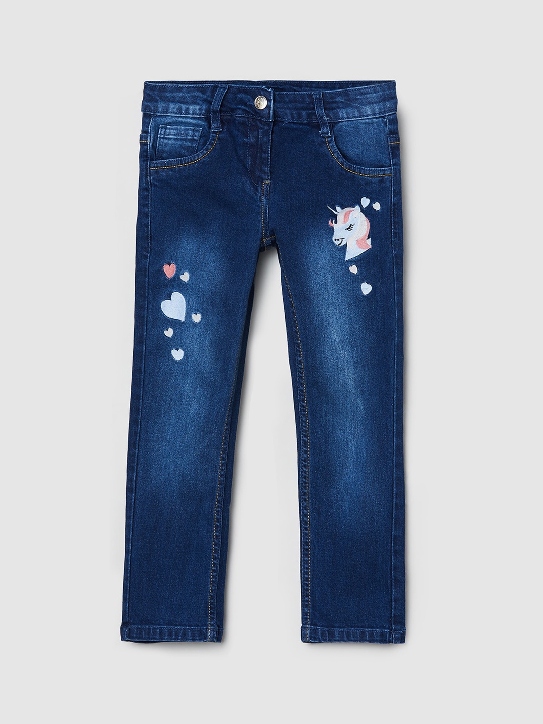 

max Girls Blue Light Fade Mid-Rise Jeans