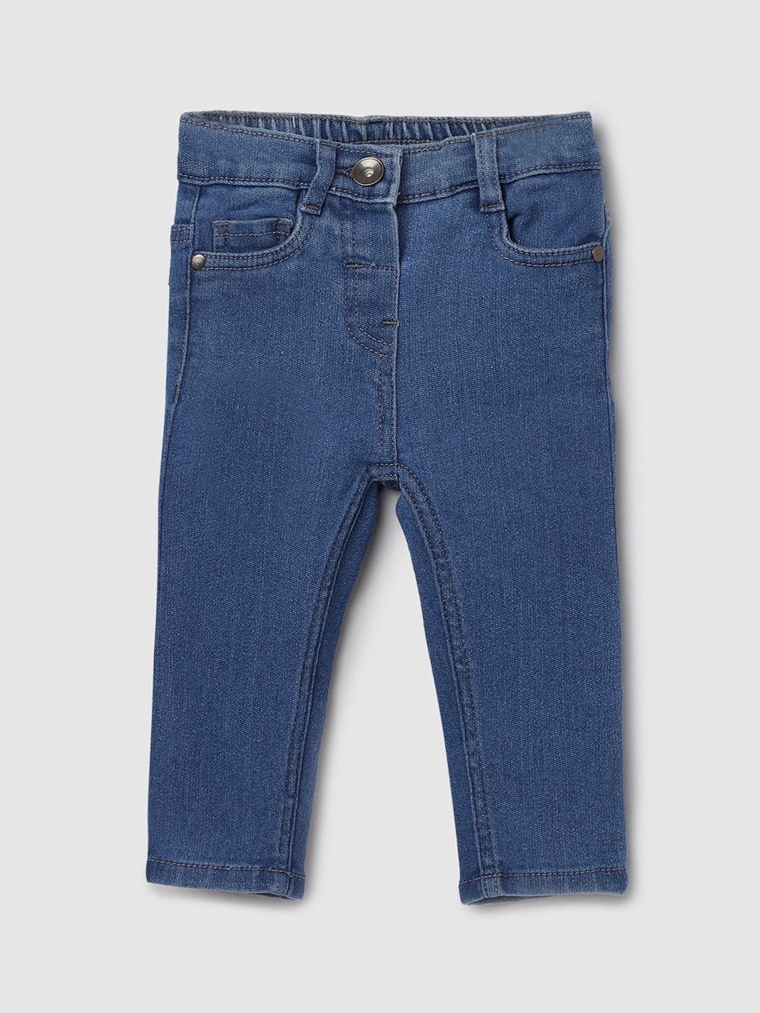 

max Girls Blue Regular Fit No Fade Cotton Jeans