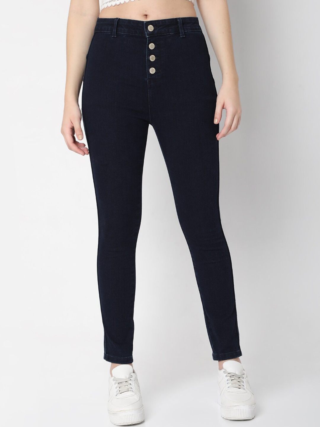 

Vero Moda Women Blue High-Rise Stretchable Jeans