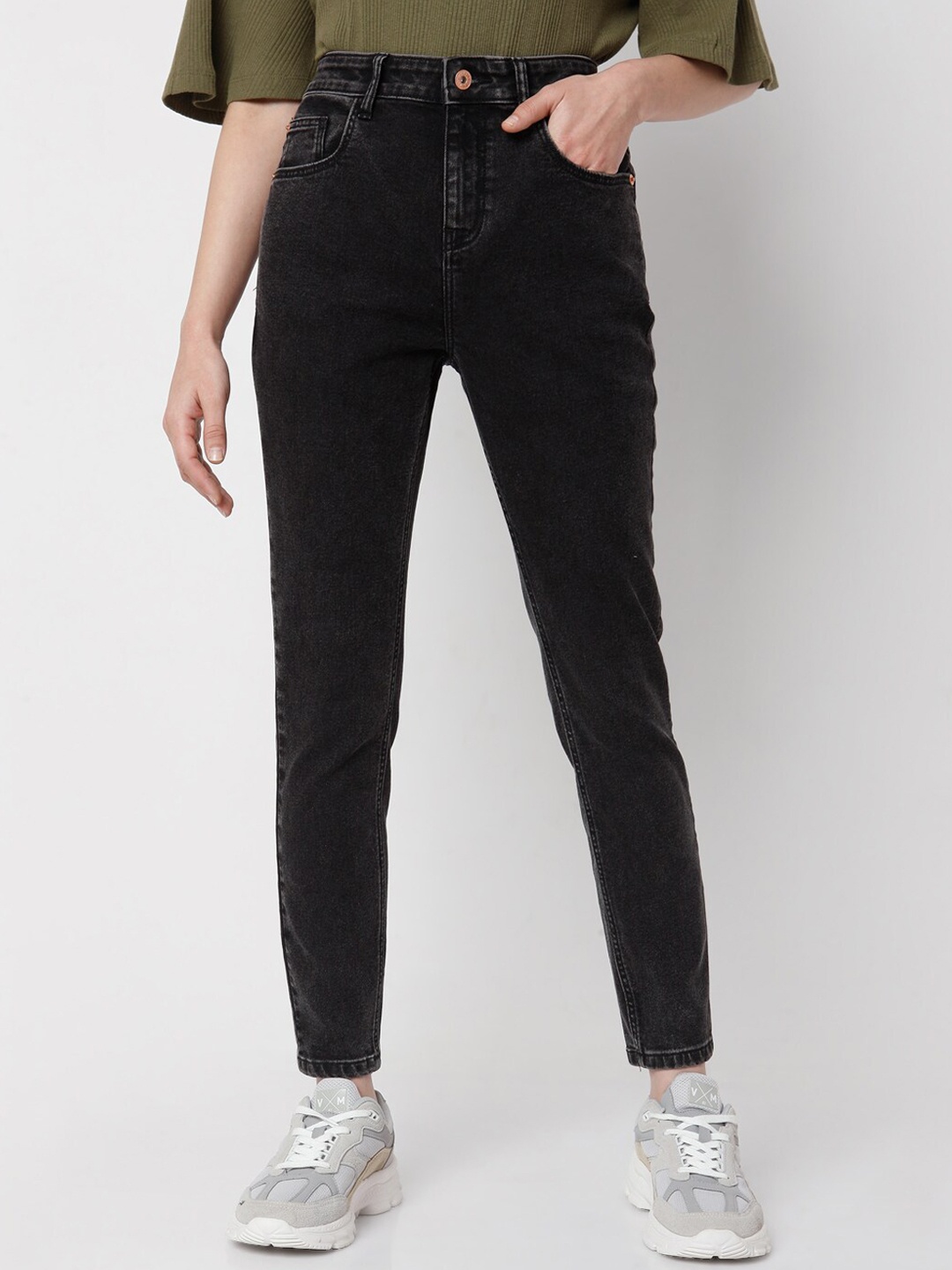 

Vero Moda Women Black High-Rise Stretchable Jeans