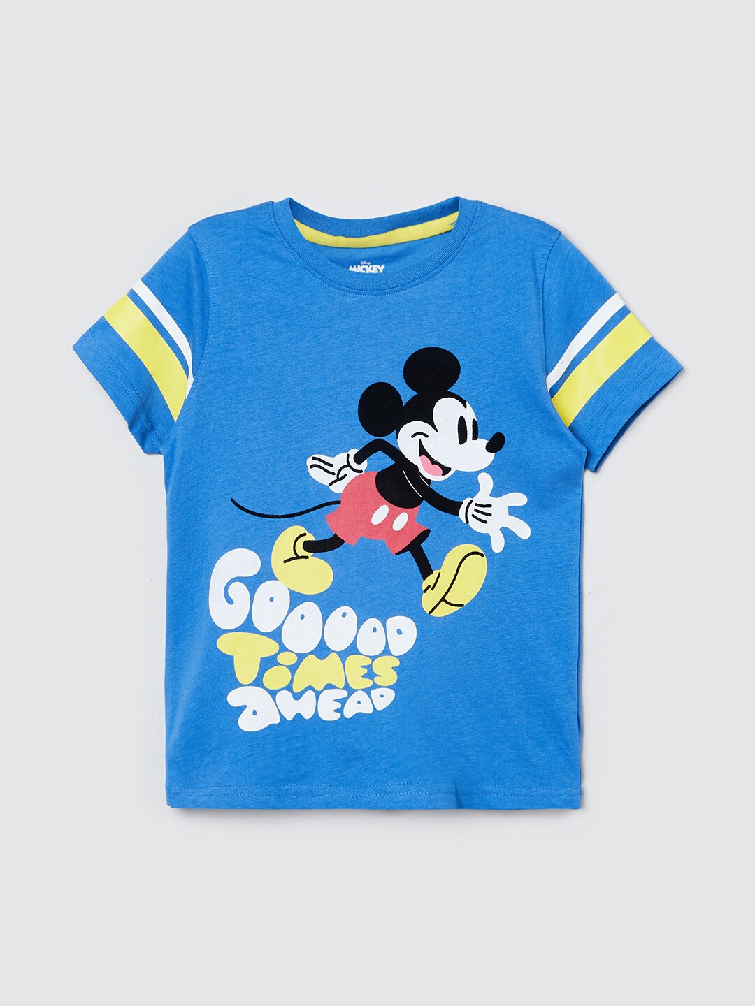 

max Boys Blue Mickey Mouse Printed T-shirt
