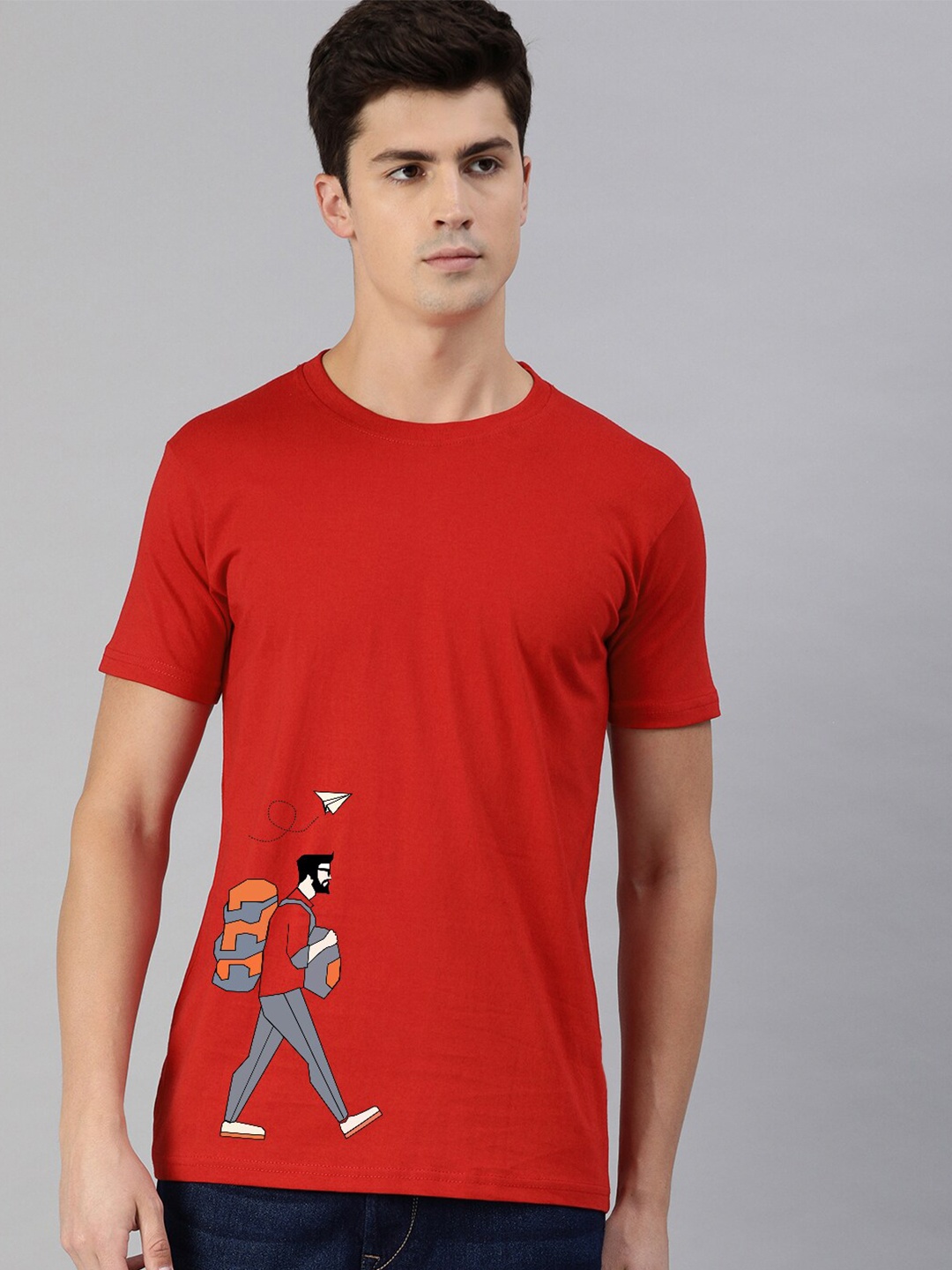 

UNSULLY Men Red Printed T-shirt