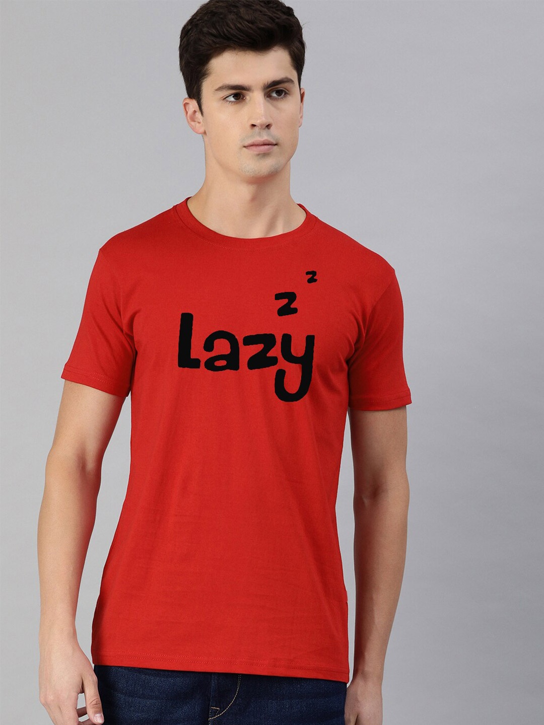 

UNSULLY Men Red Typography Printed T-shirt