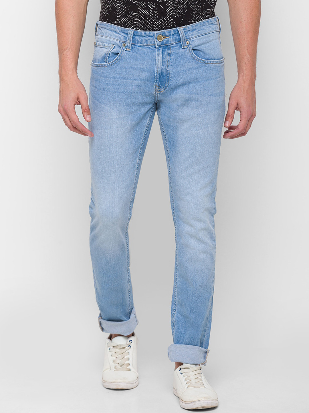 

SPYKAR Men Blue Slim Fit Low-Rise Heavy Fade Jeans