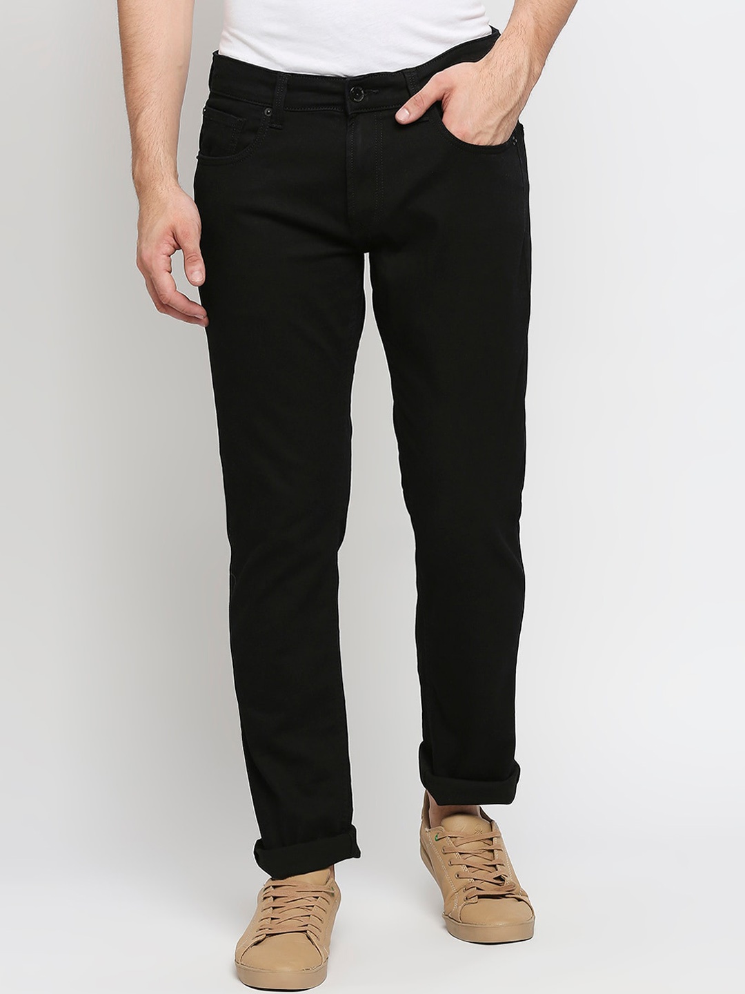 

SPYKAR Men Black Relaxed Fit Cotton Jeans
