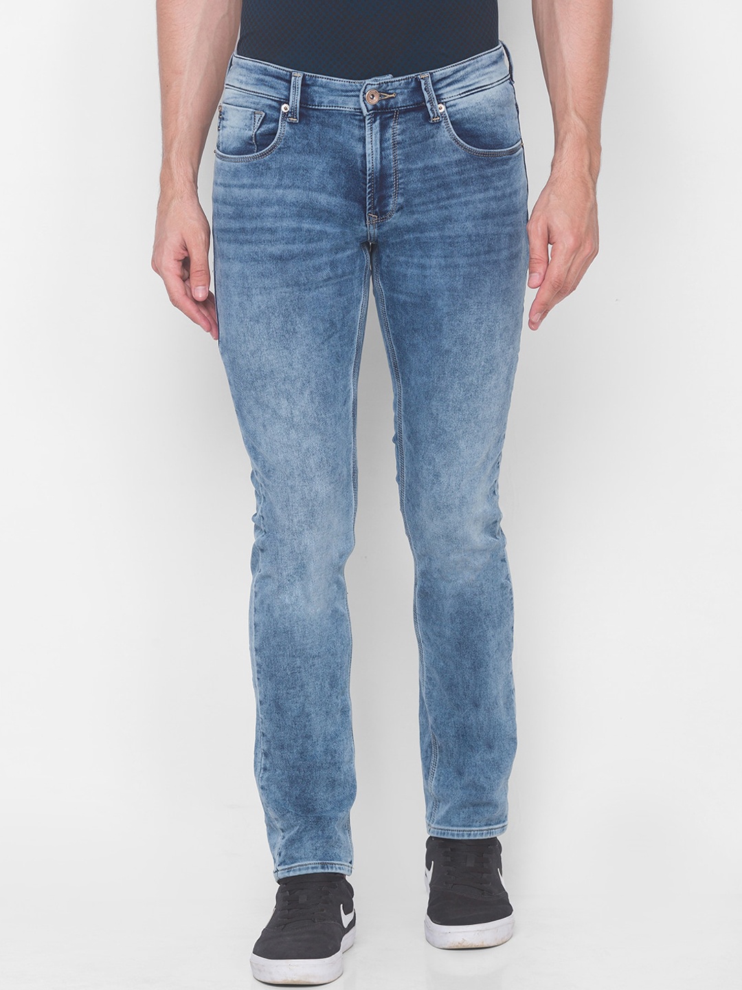 

SPYKAR Men Blue Rovers Heavy Fade Super Skinny Fit Jeans