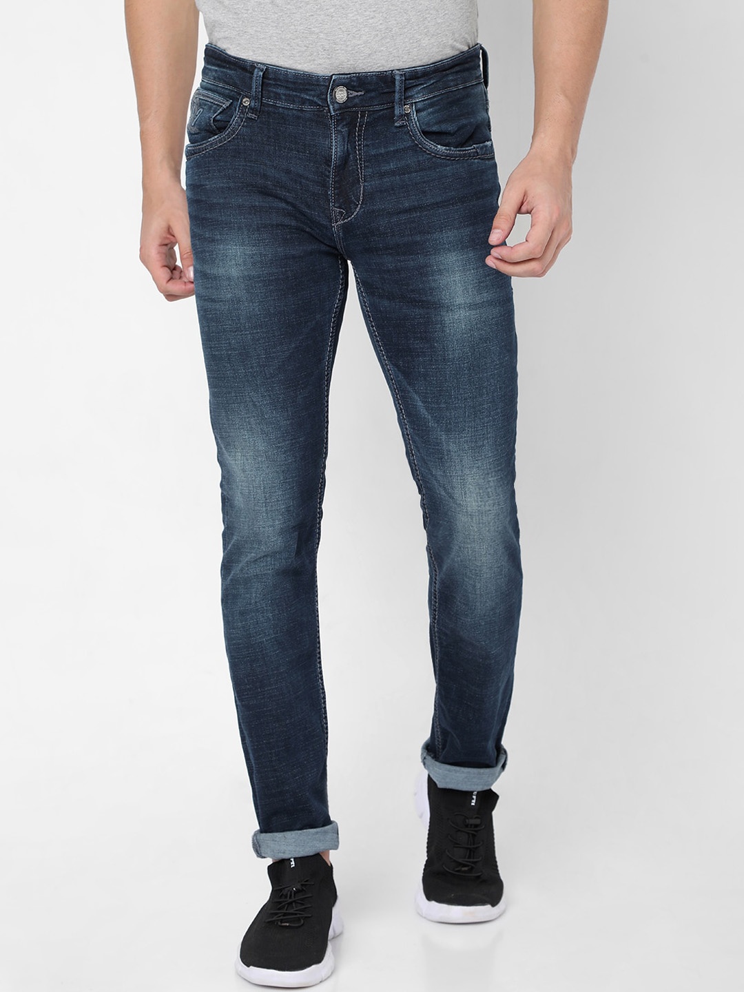 

SPYKAR Men Black Kano Slim Fit Heavy Fade Cotton Jeans