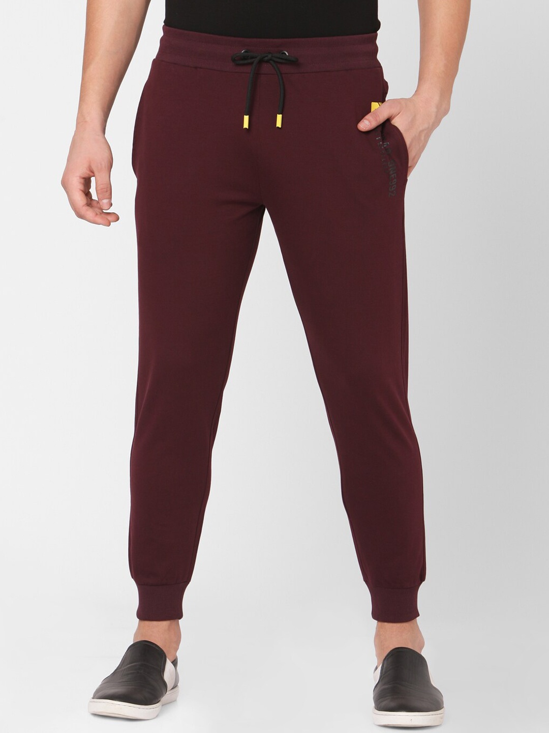 

SPYKAR Men Red Solid Cotton Joggers