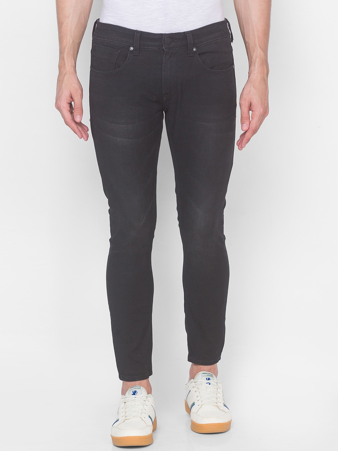 

SPYKAR Men Black Kano Slim Fit Light Fade Jeans