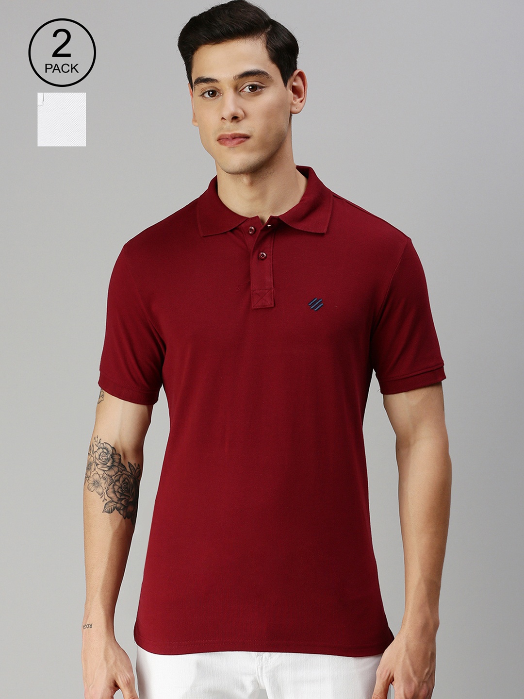 

ONN Pack of 2 Polo T-shirts, Maroon