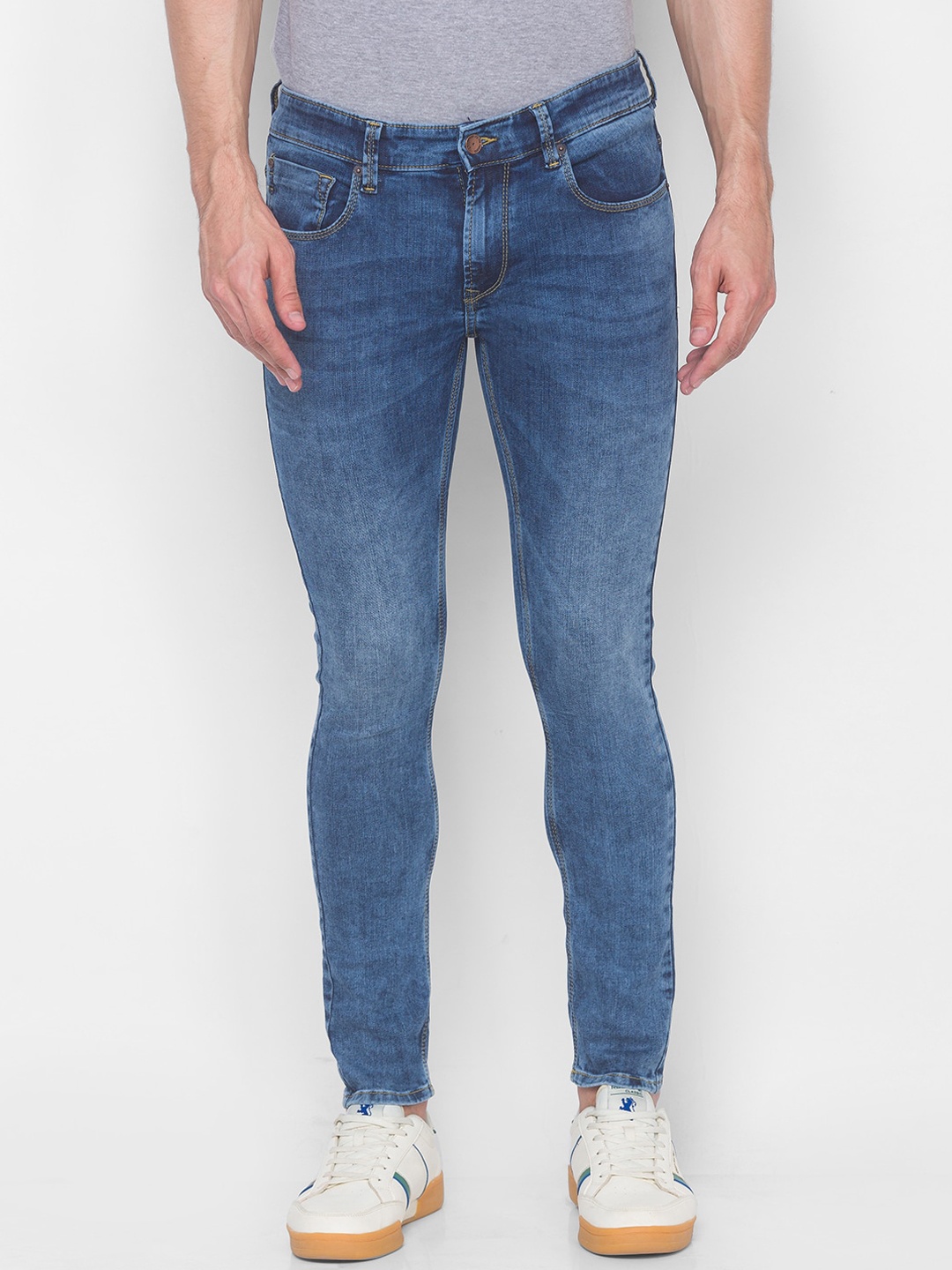 

SPYKAR Men Blue Super Skinny Fit Low-Rise Heavy Fade Jeans