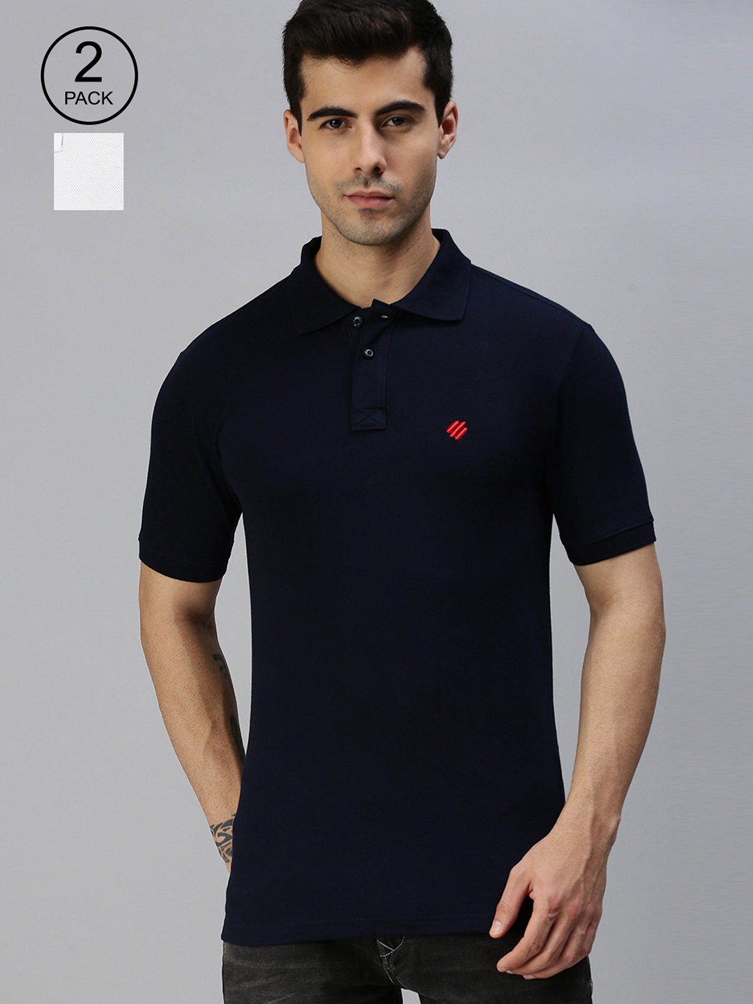 

ONN Pack of 2 Polo T-shirts, Navy blue