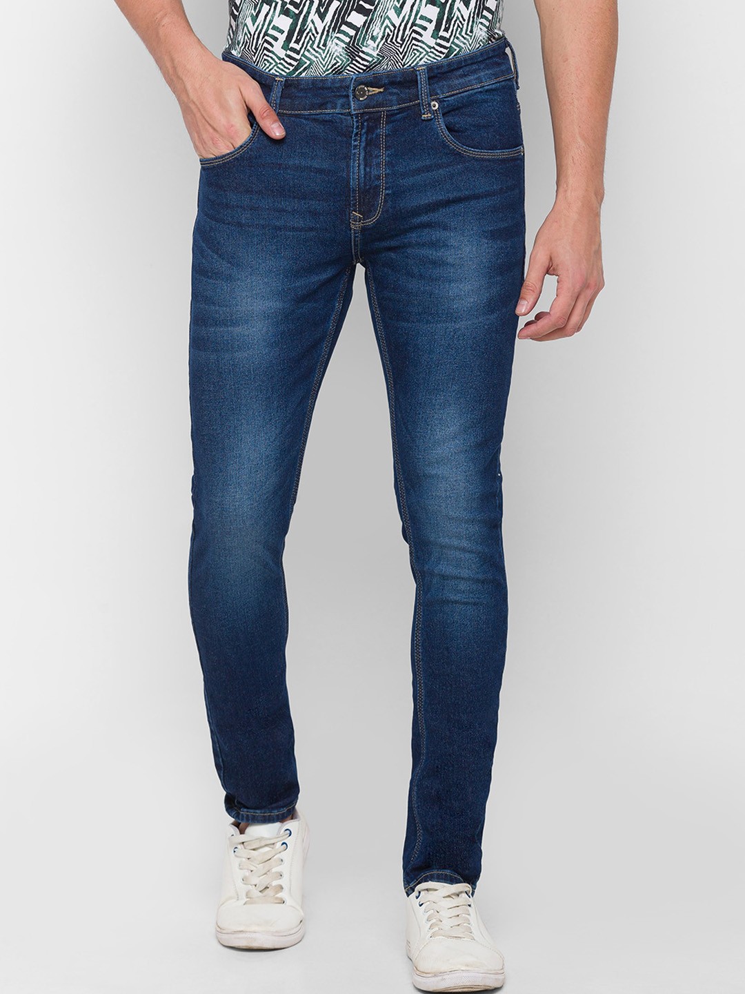 

SPYKAR Men Blue Super Skinny Fit Low-Rise Light Fade Jeans