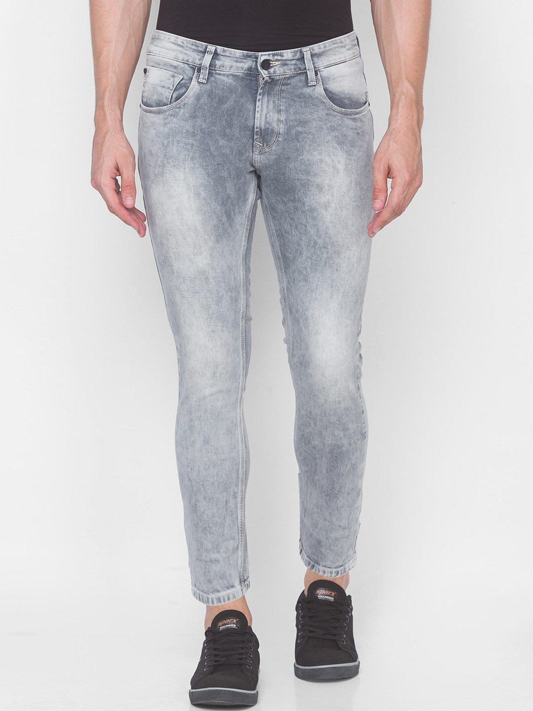 

SPYKAR Men Grey Kano Slim Fit Heavy Fade Jeans