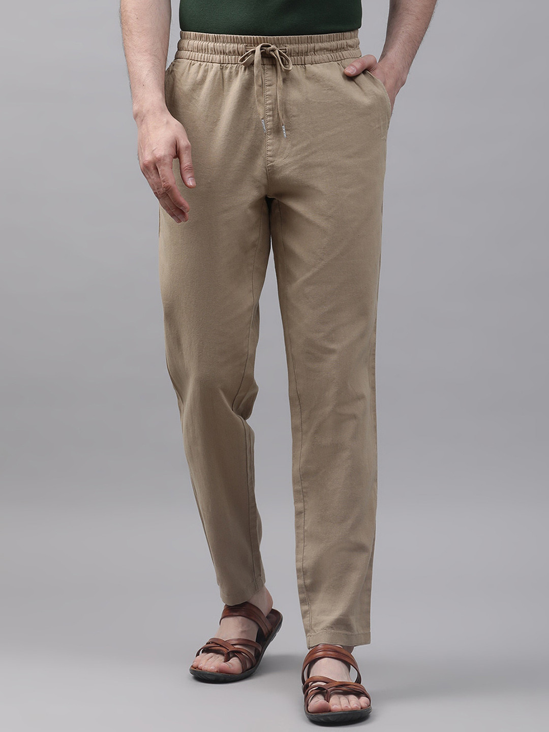 

Matinique Men Brown Solid Trousers