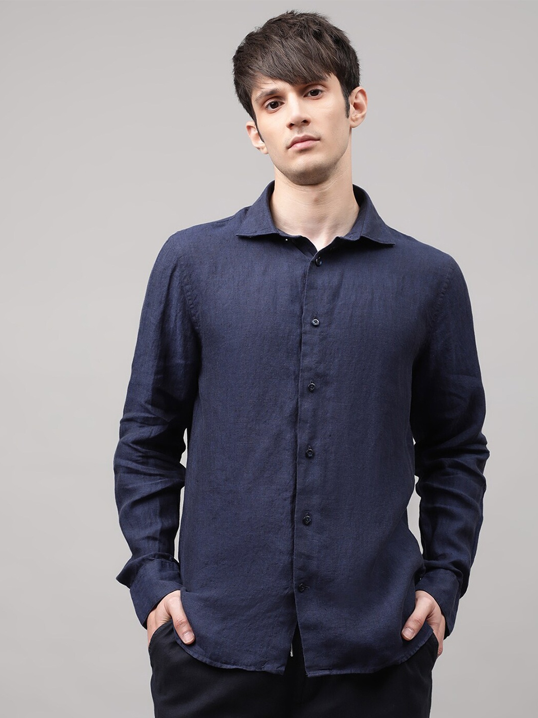 

Matinique Men Navy Blue Casual Shirt