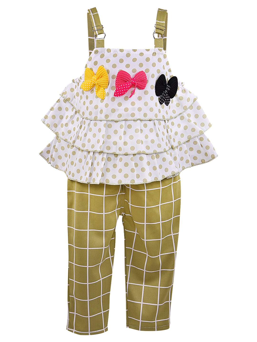 

Wish Karo Girls Green & White Printed Top with Trousers