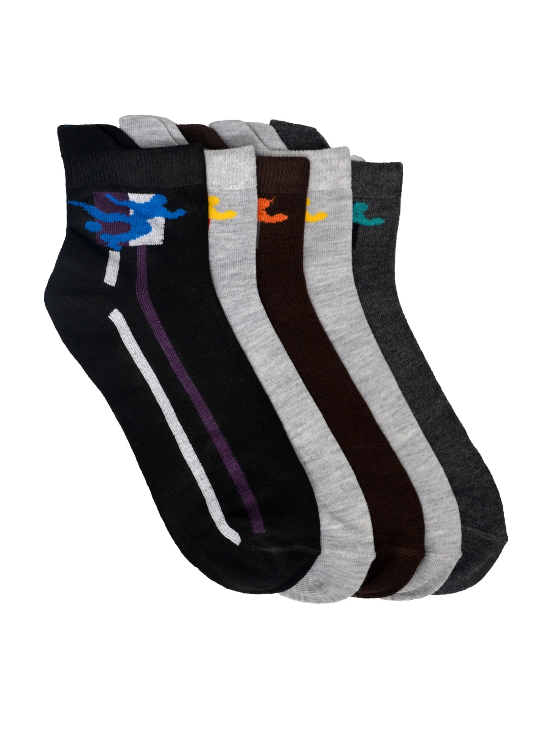 

MARC Men Set of 5 Ankle-Length Socks, Black